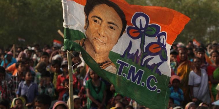 Chief Minister Mamata Banerjee's Assembly election campaign rally at Jitu Jhuri in Purulia on Monday. Express photo by Subham Dutta. 28.03.16