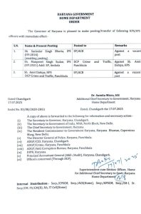 Haryana Transfers