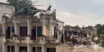 Pathankot: ਹੈਲੀਕਾਪਟਰ ਦੇ ਛੱਤ ਤੋਂ ਉਡਾਣ ਭਰਨ ਤੋਂ ਬਾਅਦ ਇਮਾਰਤ ਪਾਣੀ ਵਿੱਚ ਹੋਈ ਢਹਿਢੇਰੀ Pathankot: ਹੈਲੀਕਾਪਟਰ ਦੇ ਛੱਤ ਤੋਂ ਉਡਾਣ ਭਰਨ ਤੋਂ ਬਾਅਦ ਇਮਾਰਤ ਪਾਣੀ ਵਿੱਚ ਹੋਈ ਢਹਿਢੇਰੀ