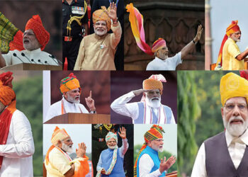 PM Modi ਨੇ ਆਜ਼ਾਦੀ ਦਿਵਸ ਮੌਕੇ ਕਦੇ ਭਗਵਾ ਰੰਗ ਦੀ ਪੱਗ, ਕਦੇ ਤਿਰੰਗੇ ਰੰਗ ਦੀ ਪੱਗ ਬੰਨ੍ਹੀ: ਰਾਜਸਥਾਨੀ ਪੈਟਰਨ ਸਭ ਤੋਂ ਵੱਧ ਵਾਰ ਬੰਨ੍ਹਿਆ