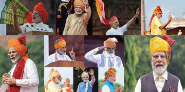 PM Modi ਨੇ ਆਜ਼ਾਦੀ ਦਿਵਸ ਮੌਕੇ ਕਦੇ ਭਗਵਾ ਰੰਗ ਦੀ ਪੱਗ, ਕਦੇ ਤਿਰੰਗੇ ਰੰਗ ਦੀ ਪੱਗ ਬੰਨ੍ਹੀ: ਰਾਜਸਥਾਨੀ ਪੈਟਰਨ ਸਭ ਤੋਂ ਵੱਧ ਵਾਰ ਬੰਨ੍ਹਿਆ PM Modi ਨੇ ਆਜ਼ਾਦੀ ਦਿਵਸ ਮੌਕੇ ਕਦੇ ਭਗਵਾ ਰੰਗ ਦੀ ਪੱਗ, ਕਦੇ ਤਿਰੰਗੇ ਰੰਗ ਦੀ ਪੱਗ ਬੰਨ੍ਹੀ: ਰਾਜਸਥਾਨੀ ਪੈਟਰਨ ਸਭ ਤੋਂ ਵੱਧ ਵਾਰ ਬੰਨ੍ਹਿਆ
