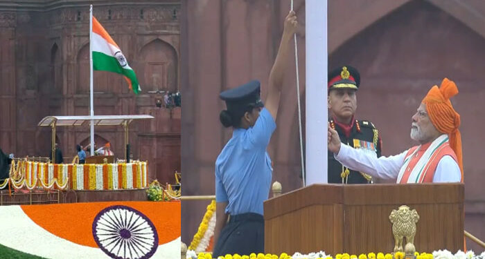 PM Modi ਨੇ ਲਾਲ ਕਿਲ੍ਹੇ ਤੋਂ 12ਵੀਂ ਵਾਰ ਲਹਿਰਾਇਆ ਤਿਰੰਗਾ, ਦੇਸ਼ ਨੂੰ ਕੀਤਾ ਸੰਬੋਧਨ PM Modi ਨੇ ਲਾਲ ਕਿਲ੍ਹੇ ਤੋਂ 12ਵੀਂ ਵਾਰ ਲਹਿਰਾਇਆ ਤਿਰੰਗਾ, ਦੇਸ਼ ਨੂੰ ਕੀਤਾ ਸੰਬੋਧਨ