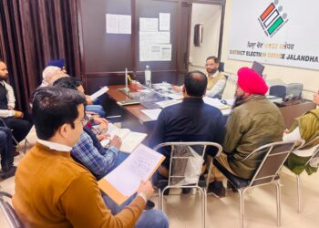 JALANDHAR NEWS :ਚੋਣ ਤਹਿਸੀਲਦਾਰ ਵੱਲੋਂ ਸਿਆਸੀ ਪਾਰਟੀਆਂ ਦੇ ਨੁਮਾਇੰਦਿਆਂ ਨਾਲ ਮੀਟਿੰਗ