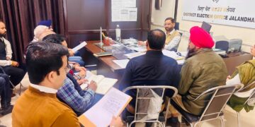 JALANDHAR NEWS :ਚੋਣ ਤਹਿਸੀਲਦਾਰ ਵੱਲੋਂ ਸਿਆਸੀ ਪਾਰਟੀਆਂ ਦੇ ਨੁਮਾਇੰਦਿਆਂ ਨਾਲ ਮੀਟਿੰਗ