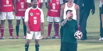 Lionel Messi ਨੇ ਤੇਲੰਗਾਨਾ ਦੇ ਮੁੱਖ ਮੰਤਰੀ ਰੇਵੰਤ ਰੈੱਡੀ ਨਾਲ ਖੇਡਿਆ ਫੁੱਟਬਾਲ Lionel Messi ਨੇ ਤੇਲੰਗਾਨਾ ਦੇ ਮੁੱਖ ਮੰਤਰੀ ਰੇਵੰਤ ਰੈੱਡੀ ਨਾਲ ਖੇਡਿਆ ਫੁੱਟਬਾਲ