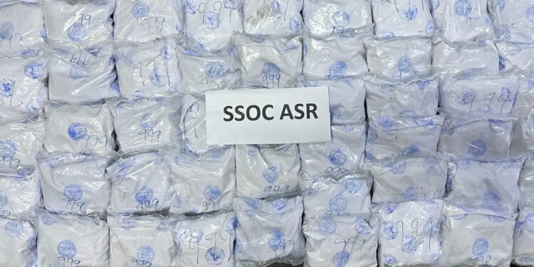 ਸਰਹੱਦ ਪਾਰੋਂ ਨਸ਼ਾ ਤਸਕਰੀ ਕਰਨ ਵਾਲੇ ਮਾਡਿਊਲ ਦੇ ਦੋ ਵਿਅਕਤੀ 64.6 ਕਿਲੋ ਹੈਰੋਇਨ ਸਮੇਤ ਅੰਮ੍ਰਿਤਸਰ ਤੋੰ ਕਾਬੂ