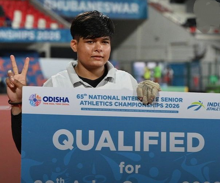 Inter-State Athletics : ਅਨੁਸ਼ਕਾ ਯਾਦਵ ਨੇ 67.02 ਮੀਟਰ ਨਾਲ ਹੈਮਰ ਥਰੋਅ ਦਾ ਰਾਸ਼ਟਰੀ ਰਿਕਾਰਡ ਤੋੜਿਆ Inter-State Athletics : ਅਨੁਸ਼ਕਾ ਯਾਦਵ ਨੇ 67.02 ਮੀਟਰ ਨਾਲ ਹੈਮਰ ਥਰੋਅ ਦਾ ਰਾਸ਼ਟਰੀ ਰਿਕਾਰਡ ਤੋੜਿਆ