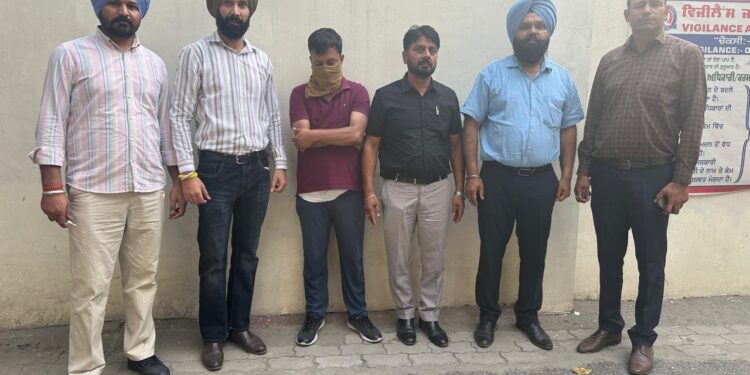 ਵਿਜੀਲੈਂਸ ਬਿਊਰੋ ਵੱਲੋਂ 1,00,000 ਰੁਪਏ ਰਿਸ਼ਵਤ ਲੈਂਦਾ ਸਹਾਇਕ ਰਜਿਸਟਰਾਰ ਕਾਬੂ