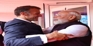 PM ਮੋਦੀ ਨੇ ਨੀਸ ਵਿੱਚ ਰਾਸ਼ਟਰਪਤੀ ਮੈਕਰੋਨ ਨਾਲ ਕੀਤੀ ਮੁਲਾਕਾਤ