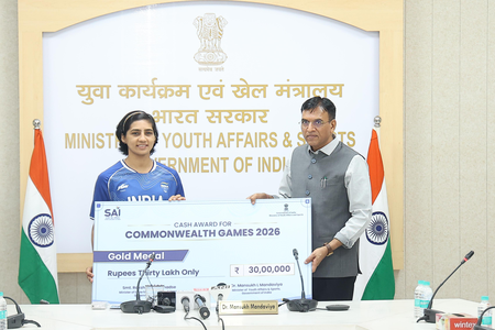 Commonwealth Games 2026 : ਖੇਡ ਮੰਤਰੀ ਨੇ ਬਾਕਸਿੰਗ, ਜੂਡੋ ਅਤੇ ਪੈਰਾ-ਐਥਲੈਟਿਕਸ ਦੇ ਤਗਮਾ ਜੇਤੂਆਂ ਦਾ ਕੀਤਾ ਸਨਮਾਨ Commonwealth Games 2026 : ਖੇਡ ਮੰਤਰੀ ਨੇ ਬਾਕਸਿੰਗ, ਜੂਡੋ ਅਤੇ ਪੈਰਾ-ਐਥਲੈਟਿਕਸ ਦੇ ਤਗਮਾ ਜੇਤੂਆਂ ਦਾ ਕੀਤਾ ਸਨਮਾਨ