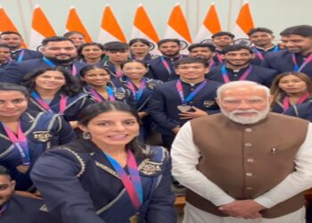 ਪੀ.ਐੱਮ. ਮੋਦੀ ਨੇ CWG 2026 ਦੇ ਤਮਗਾ ਜੇਤੂ ਖਿਡਾਰੀਆਂ ਨਾਲ ਕੀਤੀ ਮੁਲਾਕਾਤ ਪੀ.ਐੱਮ. ਮੋਦੀ ਨੇ CWG 2026 ਦੇ ਤਮਗਾ ਜੇਤੂ ਖਿਡਾਰੀਆਂ ਨਾਲ ਕੀਤੀ ਮੁਲਾਕਾਤ