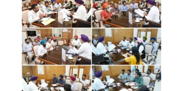 ਵਿੱਤ ਮੰਤਰੀ ਹਰਪਾਲ ਸਿੰਘ ਚੀਮਾ ਵੱਲੋਂ ਮੁਲਾਜ਼ਮ ਯੂਨੀਅਨਾਂ ਨਾਲ ਮੀਟਿੰਗਾਂ; ਅਧਿਕਾਰੀਆਂ ਨੂੰ ਜਾਇਜ਼ ਮੰਗਾਂ ਦੇ ਨਿਪਟਾਰੇ ਵਿੱਚ ਤੇਜ਼ੀ ਲਿਆਉਣ ਦੇ ਨਿਰਦੇਸ਼ ਦਿੱਤੇ